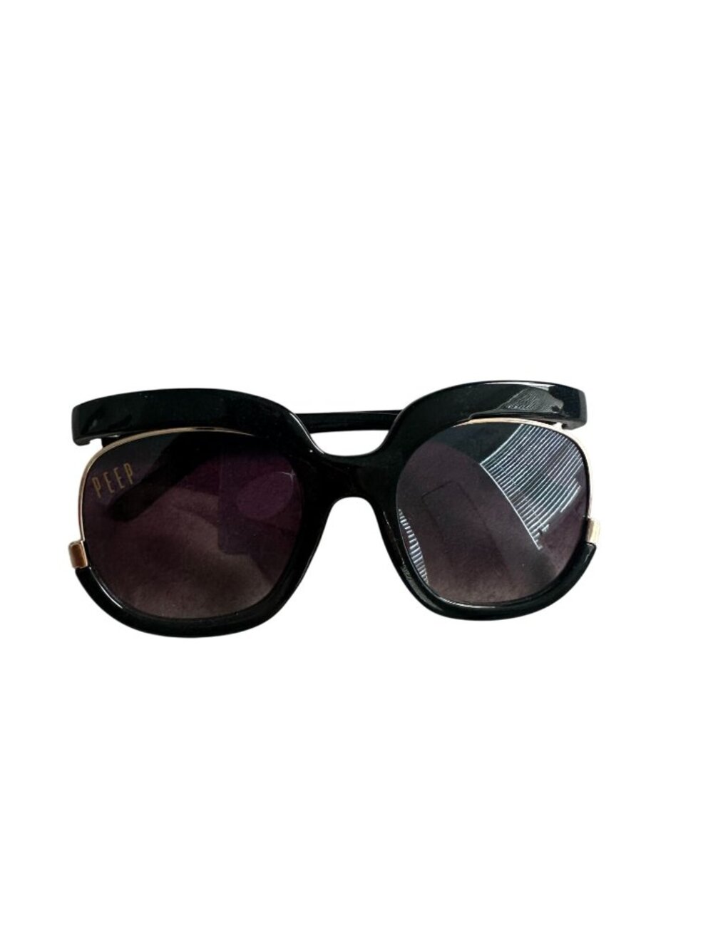 PEEP EYEWEAR Womens Black Oversized Sunglasses